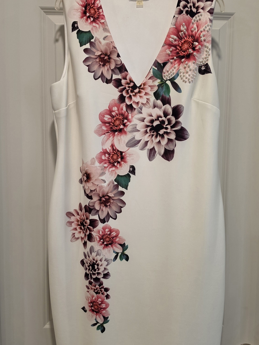 Floral V-Neck Sleeveless Dress by Calvin Klein